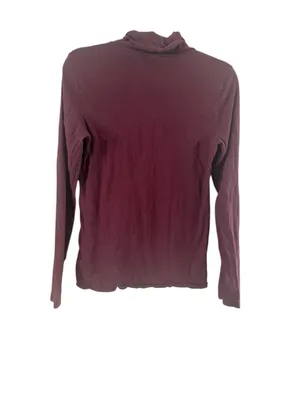 Women's J.Crew Long Sleeve Turtleneck Tee Burgundy Size M thumbnail 9