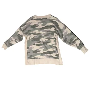 Aerie Womens Camo Crewneck Sweatshirt Large Grey Green Camouflage Side‎ Slits thumbnail 3