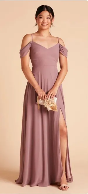 Birdy Grey Devin Convertible Chiffon Maxi Bridesmaid Dress‎ Dark Mauve Sz M NEW thumbnail 1