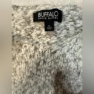 Buffalo David Bitton Sweater Women's‎ White Gray Knit Round Neck Chunky X-Large thumbnail 7