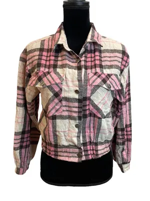 Pink Plaid Button thumbnail 2