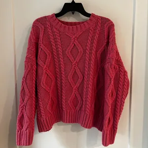 Princess Polly Anaya Oversized Pink Cable Knit Sweater M/L thumbnail 2