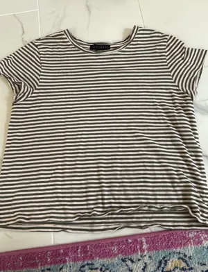 Sanctuary Green and white striped tee thumbnail 1