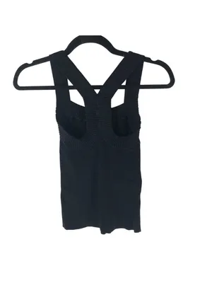 H&M Womens Tank Top Ribbed Square Neck Stretch Racerback Black XXS thumbnail 2