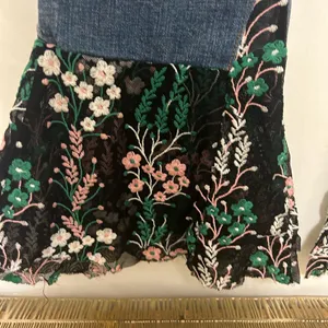 Anthropologie Pilcro and the Letterpress Flare Flounce Floral Hem Jeans Size 30‎ thumbnail 2