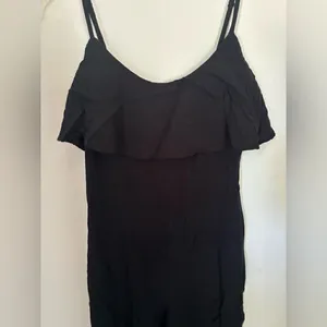 Abercrombie & Fitch Black Ruffle Jumpsuit Smocked Waist M thumbnail 3