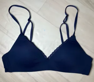 Aerie Navy Lace-Trim Wireless Bralette thumbnail 1