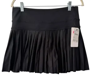 NWT Yogalicious Lux Match Made Black Pleated Pull On Tennis Skort Size Large thumbnail 1