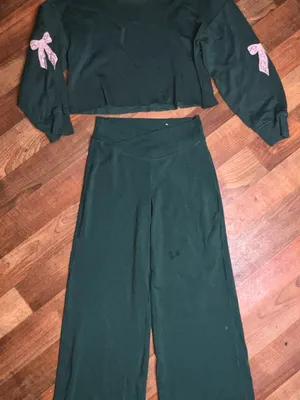 Old Navy Forest Green Wide Leg Pants thumbnail 2