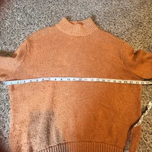 Aerie Mock Neck Ribbed Sweater Rust Orange Speckled‎ Knit Cozy Pullover S P thumbnail 4