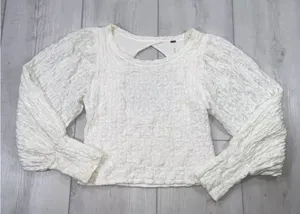 White lace long sleeve top thumbnail 1