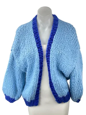 Princess Polly Lester Womens Blue Crochet Long Sleeve Cardigan Sweater Top Sz XS thumbnail 1