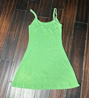 Spaghetti strap mini dress flower hand painted design casual bohemian thumbnail 4