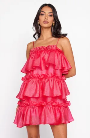 Hello Molly Champagne towers mini dress hot pink thumbnail 1