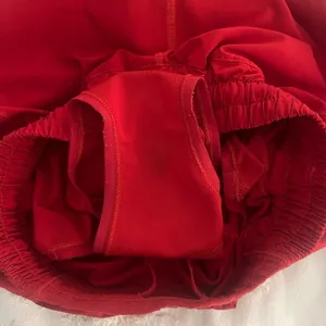 size 2 four inch red lululemon shorts, worn once. thumbnail 2