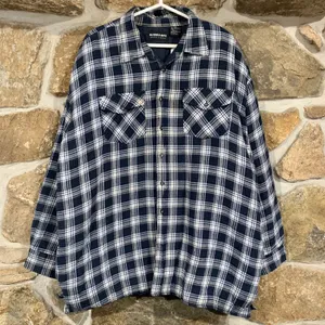 Vintage Blue/White Quilted Interior Alaska Bay Flannel w/ Pockets thumbnail 1