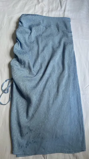 Sage the Label blue silk maxi skirt thumbnail 1