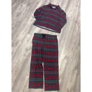 Hanna Andersson Soft‎ Womens XL Tencel Pajama Set Green Red Reindeer Fair Isle thumbnail 9