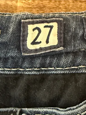 MISS ME Signature Rise 2000s Y2K Embellished Glitzy Sparkly Skinny Jeans 27 thumbnail 9