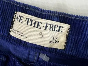 Free People We The Free Blue Corduroy Risk T High Rise Straight Pants Size 26 NW thumbnail 10