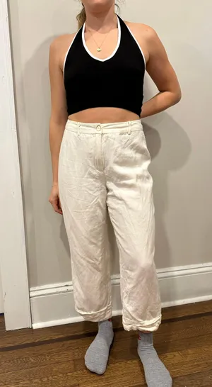 Thrifted White Trousers Size M thumbnail 1