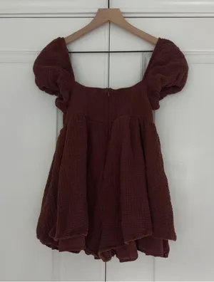 Princess Polly 100% Cotton Romper Shorts Short Sleeve Gauze Fabric Zip Up thumbnail 2