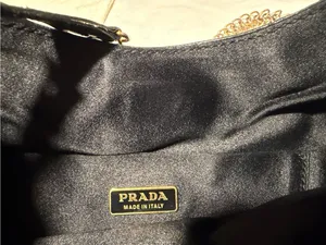 Prada Black Leather Hobo with Gold Chain Accent and dust bag . thumbnail 4