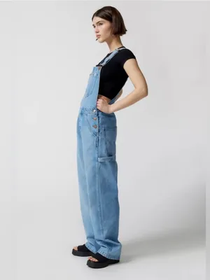 Wrangler Casey Jones Denim Western In Control Wide Leg Denim Overalls Size small thumbnail 2