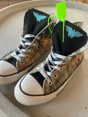 High-Top Graphic Comic-Print Sneakers in Black, Brown and White thumbnail 5