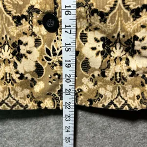 Charter Club Tan Black Paisley Corduroy Button Up Jacket‎ Size M Tapestry Damask thumbnail 5
