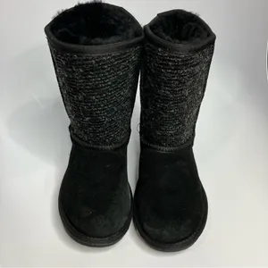 Minnetonka black suede boots‎ shearling lined size 6 thumbnail 2