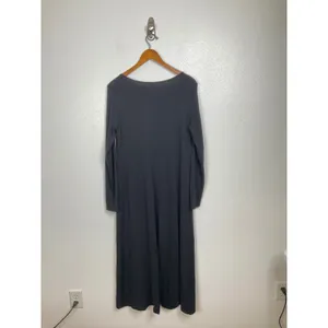 Garnet Hill Womens Black Long Sleeve Empire Waist Scoop Neck‎ Midi Dress Size M thumbnail 2