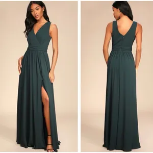Lulus Thoughts of Hue Emerald Green Surplice Maxi Dress Size XS NWT Bridesmaid thumbnail 2