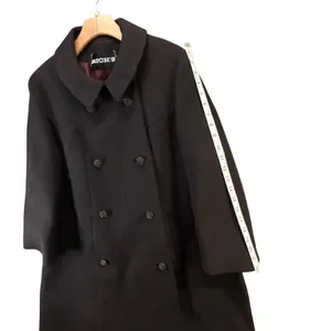 Vintage 60s Rich's Coat M-L Chocolate Brown Double Breasted Mod Peter Pan Collar thumbnail 13