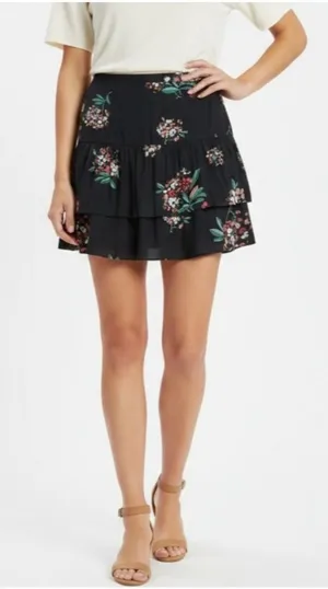 LOFT size 10 Floral Tiered Skirt thumbnail 1