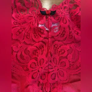 APPLAUSE Vintage Red Lace‎ High Cut Teddy 80s 90s Size 34 Made in the USA NWOT thumbnail 9