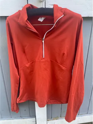 CALIA Womens Quarter Zip Pullover Rust Orange Performance Top WCG31006 Medium thumbnail 1