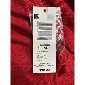 Vtg Attention Womens Red Color Block Light Weight Cardigan No Buttons Size XL thumbnail 12