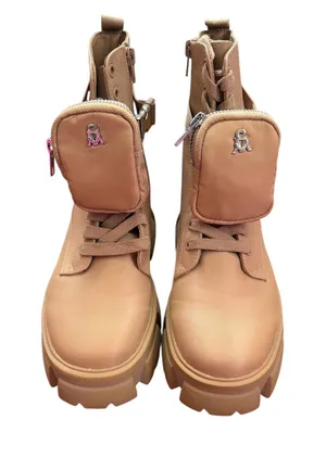 Steve Madden THORAP Platform Combat Boots with Pouch Beige Tan‎ Women's 10 thumbnail 1