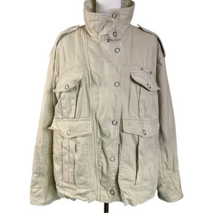 Free People Bohemian Kali Washed Utility Military Canvas Jacket Neutral Medium thumbnail 11