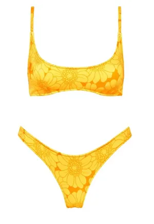 Triangl swim tangerine floral bikini top rina scoop neck tank thumbnail 1