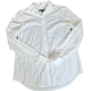Kal Rieman Ginna Tailored Shirt Button Down Size 2 White Classic Preppy Designer thumbnail 1