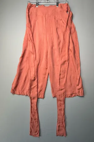 Free People Coral Gauze Wide Leg Crop Pants Boho Resort Lounge XS thumbnail 1