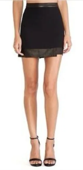 Alice and Olivia black mix media mini skirt size 4 thumbnail 1