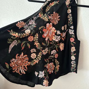 Free People Emily Printed Floral Halter Tank Top Black Size XS thumbnail 5