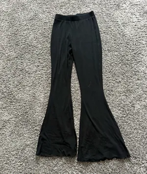 Free People Black Ribbed Flare Pants thumbnail 2