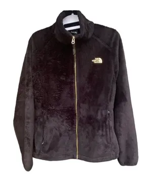 The North Face Osito Black Curry Gold fuzzy fleece jacket Women's Size Medium M thumbnail 1