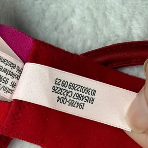 Victoria's Secret‎ Very Sexy Low Cut Demi Bra Red Pink Heart Strappy Satin Large thumbnail 5