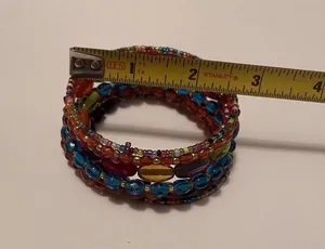 Women’s Stretchy Spiral Bracelet Cuff Beaded Multi Color Glass Bead thumbnail 9