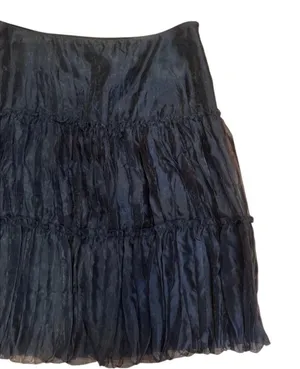 NWT WHBM White House Black Market Black Ruffle Tiered Skirt Bubble Hem 4 Party thumbnail 1